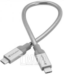 Кабель Verbatim USB Type-C - USB Type-C / 48867 (0.3м, серебристый)