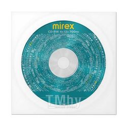 Диск CD-RW 700 Мб 4-12х в бумажном конверте с окном Mirex UL121002A8С