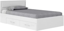 Двуспальная кровать Mio Tesoro Абрау с ящиками 160x200 (белый текстурный)