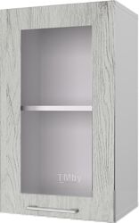 Шкаф навесной для кухни Горизонт Мебель Оптима 40 с витриной (рустик серый)