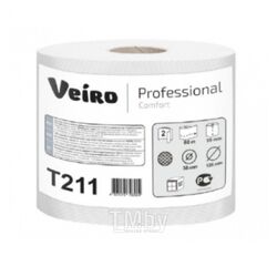 Бумага туалетная Professional Comfort 80м, 2-сл. с центральной вытяжкой Veiro T211