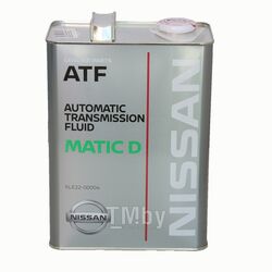 Трансмиссионное масло NISSAN 4L Matic Fluid D для АКПП, и N-CVT (Аналог KLE22-0000401) KLE2200004