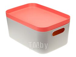 Ящик для хранения с крышкой ИНФИНИТИ 29,5х20х14,5 см (коралловый) (IDEA)