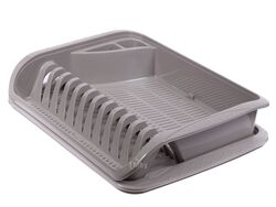 Подставка-сушка для посуды пластмассовая "Pierre" с поддоном 39,5*29,5*8 см (арт. 1058513400000, код 038446)