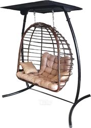 Кресло подвесное Garden Story Беатрис 2 NEW-7036/2023 (черный/коричневый/бежевый)