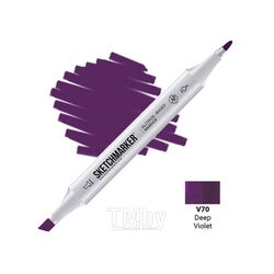 Маркер перм., худ. двусторонний, V70, фиолетовый темный Sketchmarker SM-V70