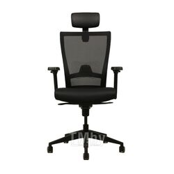 Кресло для руководителя Art line, каркас черный, подголовник, ткань черная, 3D подлокотники Chair Meister