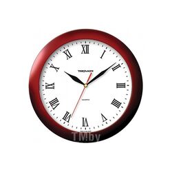 Часы настенные круглые пласт., бордовый TROYKATIME 11131115