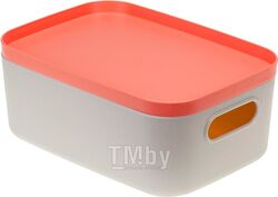 Ящик для хранения с крышкой ИНФИНИТИ 20х14х8,5 см (коралловый) (IDEA)