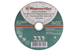 Круг отрезной Hammer Flex 232-018 по металлу и нержавеющей стали A 40 S BF / 150 x 1.6 x 22,23 86898