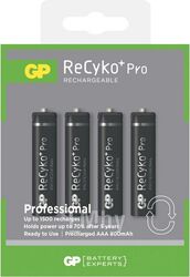 Аккумуляторы GP ReCyko+ Pro AAA 800 4 шт. GP85AAAHCBE-2GBE4
