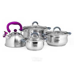 Набор посуды LARA Bell (кастрюли:1.9л,3.6л,6.1л) + ПОДАРОК (чайник LR00-61) LR02-92