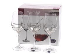 Набор бокалов для вина стеклянных декор. "Viola" 6 шт. 350 мл Crystalex