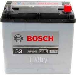 Аккумулятор BOSCH S3 12V 45AH 300A ETN 0(R+) B01 219x135x225mm 11.32kg BOSCH 0092S30160