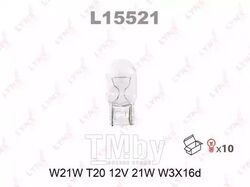 Лампа накаливания W21W T20 12V 21W W3X16d LYNXauto L15521