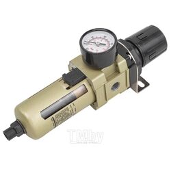 Фильтр-регулятор с индикатором давления для пневмосистем 1/4"(автоматич. слив,10Мк, 2000 л/мин, 0-10bar,раб. температура 5-60) Forsage F-AW3000-02D