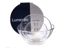 Набор салатников стеклянных "Cosmos" 3 шт. 12,5/17/20 см Luminarc