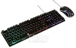 Проводной игровой набор KMG-2305U BLACK Nakatomi Gaming - клавиатура опт. мышь с RGB подсветкой