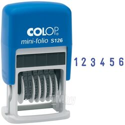 Штамп-нумератор мини автомат 3,8мм, 6 разрядов, пластик Colop S 126/BL