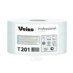 Бумага туалетная Professional Comfort 200м, 1-сл. Veiro T201