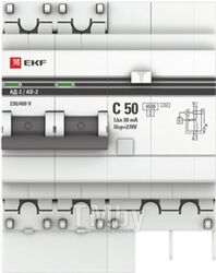 Дифференциальный автомат EKF АД-2 50А/30мА / DA2-50-30