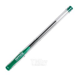 Ручка гелевая 0,5 мм, пласт., прозр., стерж. зеленый