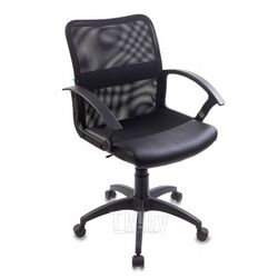 Кресло для персонала Бюрократ CH-590/BLACK, крестов. пластик, кожзам/сетка, черный