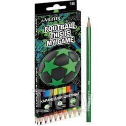 Карандаши 18цв "Football" 2М, шестигранные, в картонной уп. deVente 5023321