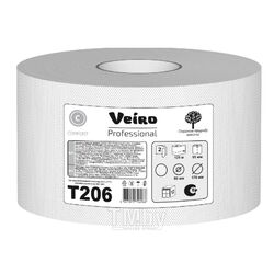 Бумага туалетная Professional Comfort в средних рулонах 125 м, 2 слоя Veiro T206