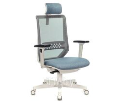 Кресло руководителя Бюрократ EXPERT серый сиденье голубой 38-405 сетка/ткань с подголов. крестов. пластик