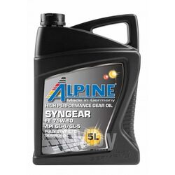 Трансмиссионное масло ALPINE Syngear FE 75W80 / 0101582 (5л)