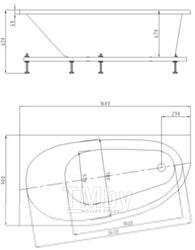 Ванна акриловая Aquatek Дива 160x90 R (с ножками)