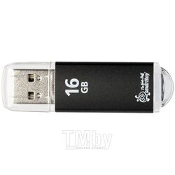 Карта памяти USB (флэш-накопитель) 16Gb V-Cut Black USB 2.0 Flash с колпачком (металл. корпус) SmartBuy SB16GBVC-K