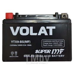 Аккумуляторная батарея AKБ 9Ah Volat YTX9-BS(MF) L+, 135 A, 150x87x107 VOLAT YTX9-BS(MF)