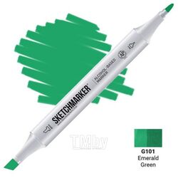 Маркер перм., худ. двухсторонний, G101 зеленый изумрудный Sketchmarker SM-G101