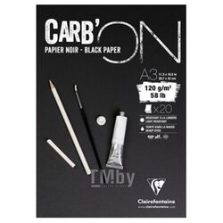 Блок-склейка А3, 120г/м2, 20л, черная бум. CARBON 975040C