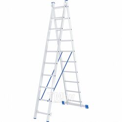 Лестница, 2х10 ступеней, алюминиевая, двухсекционная СИБРТЕХ Pоссия 97910