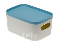Ящик для хранения с крышкой ИНФИНИТИ 14х7х9,5 см (серо-голубой) (IDEA)