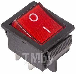 Выключатель клавишный 250V 16А (4с) ON-OFF красный с подсветкой (RWB-502, SC-767, IRS-201-1) REXAN (REXANT)