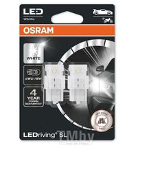 Комплект светодиодных ламп блистер 2шт 12V W21/5W 1,9W W3x16q LEDriving SL (3 поколение) холодный белый свет OSRAM 7515DWP-02B