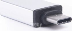 Переходник USB Atom Type-C 3.1 - USB А 3.0, (шт/гн), серебряный 31046