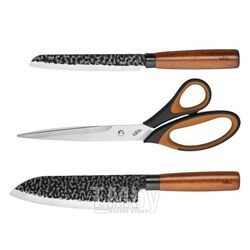 Набор ножей LARA 3 предм. нерж. сталь: нож сантоку, нож универсальный, ножницы LR05-12