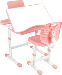 Парта+стул Anatomica Ara с подставкой для книг и выдвижным органайзером (белый/розовый)