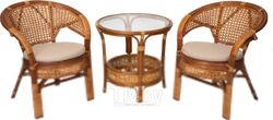 Комплект садовой мебели Мир Ротанга Багама 02/15 стол, два кресла (коньяк)