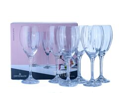 Набор бокалов для вина стеклянных "magnolia optic" 6 шт. 350 мл/20 см Crystalex 40934/8/350