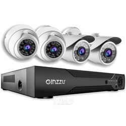 Комплект видеонаблюдения HK-447N GINZZU 4ch, 5MP, HDMI, 2ул+2куп кам 5Mp, IR30м