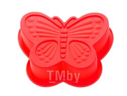 Форма для выпечки, силиконовая, бабочка, 16.5х13.5х3.5 см, красная, PERFECTO LINEA