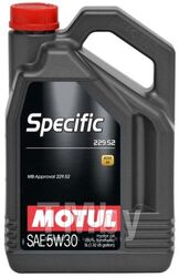 Моторное масло MOTUL 5W30 (5L) SPECIFIC 229.52 ACEA C3 API SN CF MB 229.52 “BlueTEC” (ЗАМ 101590) 104845