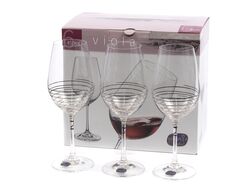 Набор бокалов для вина стеклянных декор. "Viola" 6 шт. 450 мл Crystalex