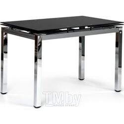 Стол CAMPANA ( mod. 346 ) металл/стекло (8мм), 110/170 х 70 х 76 см, хром/черный